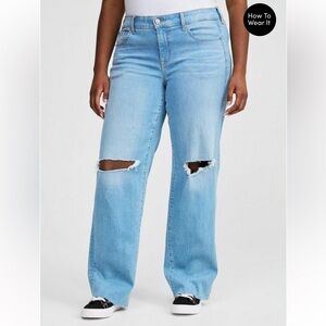 Torrid Size 10R Perfect Wide Leg Vintage Stretch Mid Rise Jeans Color Ahoy There